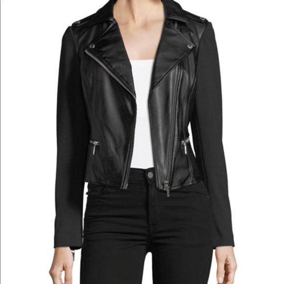Michael Kors Faux leather moto ponte jacket - Picture 3 of 8